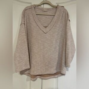 NWOT By Together beige oversized v-neck sweater​​​​​​​​​